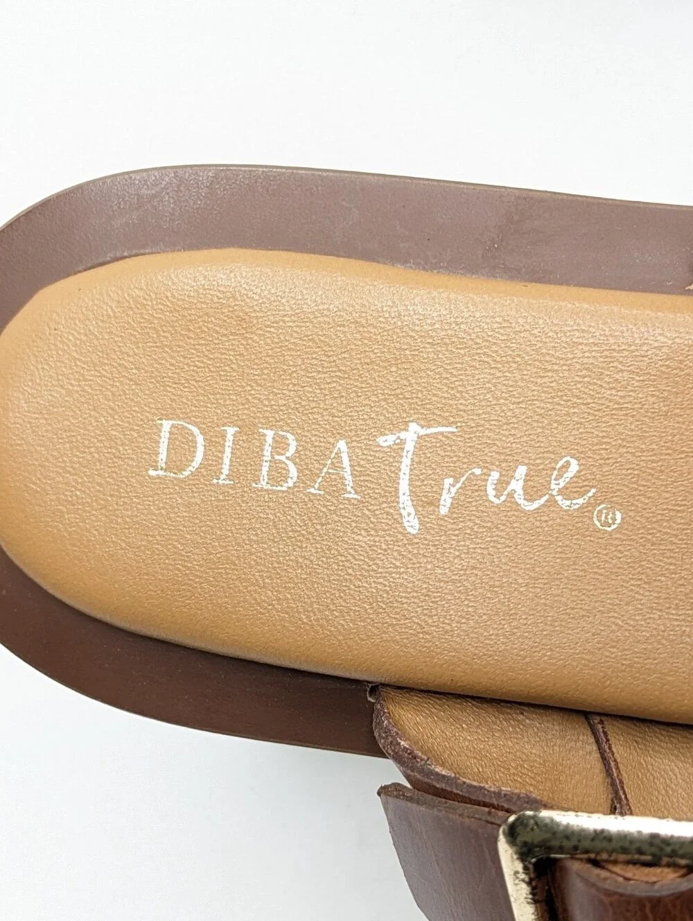 Diba True Cite See Strappy Flat Sandals Brown Leather Women's 10 - Picture 4 of 7